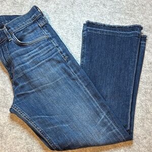 Citizens of Humanity Drew Crop Flare Jeans Size 26 Frayed Cuff Blue ✨